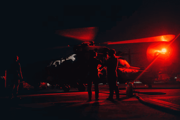 U.S. Marines with Marine Rotational Force – Darwin 25.3 and Australian soldiers from the 1st Aviation Regiment refuel an Australian ARH Tiger helicopter.