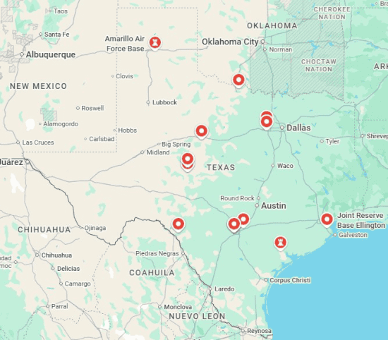air force bases in texas