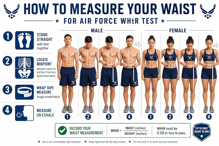 how to measure your waist for the air force WHtR test